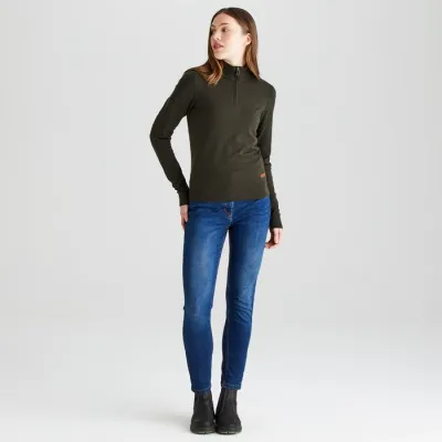 Ridgeline Women's Melford Knit 1/4 Zip - Deep Forest